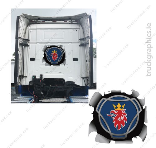 Scania bullet hole - scania,